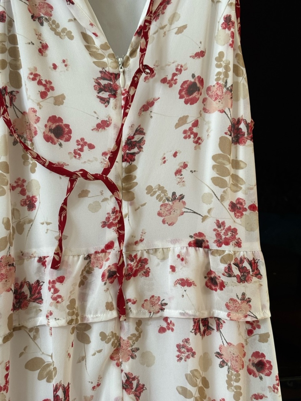 Kensie Cream Floral Midi Dress with Pink Bouquet Print - Picture 6 of 9
